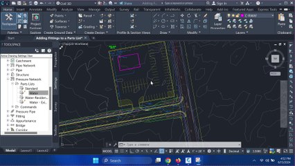 adding fitting a part of list in civil 3d