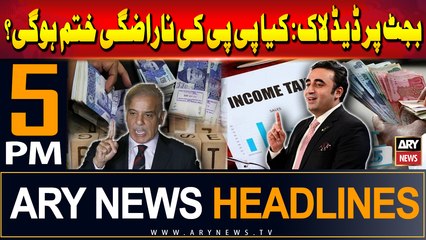 ARY News 5 PM Headlines | 13th June 2024 | Budget Par Narazgi - Big News