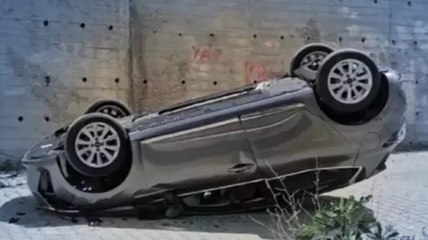 Edirne’de 5 metre yükseklikten site bahçesine düşen otomobilde anne ile oğlu yaralandı