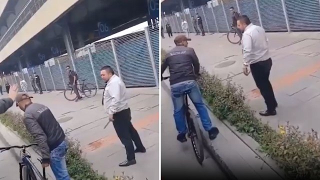 Nuevo hecho de intolerancia en Bogotá quedó en video: conductor agredió a ciclista con machete