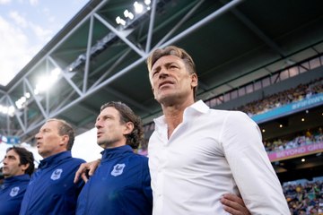 Hervé Renard en conférence de presse après Australie-France