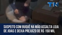 Suspeito com buquê na mão assalta loja de joias e deixa prejuízo de R$ 150 mil