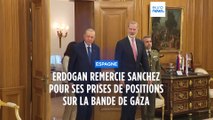 Recep Tayyip Erdogan remercie Pedro Sanchez pour sa position sur Gaza