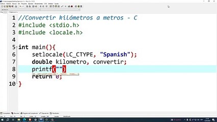 Convertir kilómetros a metros en C