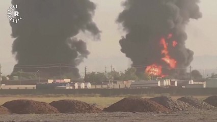 이라크 아르빌 정유공장서 대형 화재...화염 기둥 '활활' / YTN