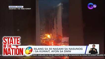 3 OFW, kabilang sa 50 nasawi sa nasunog na gusali sa Kuwait, ayon sa DMW | SONA