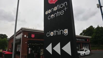 Salvation Army in West Bromwich where clothes etc are being left strewn across the car park.