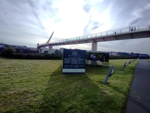 Vilnius’ take on ‘Proteus’ chapter of Joyce’s Ulysses showcased under Peace Bridge during Derry’s YES festival