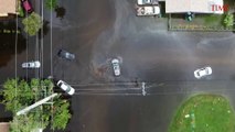 Drone Footage Shows Cars Submerged in Miami Following Flash Flooding