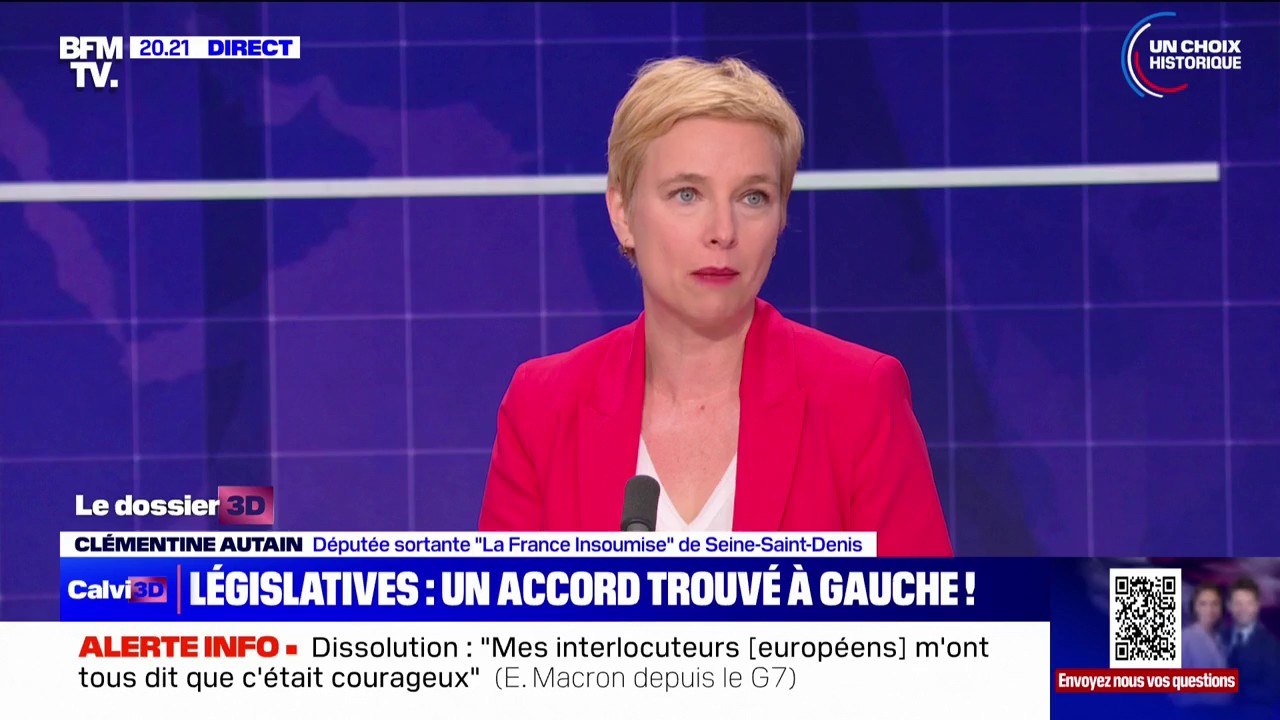 "Je suis très heureuse": Clémentine Autain se félicite de l'accord trouvé à gauche pour les législatives