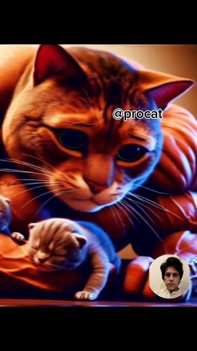 strong__father__love__#animals_#cat_#cute
