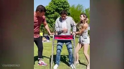 MAN CUT IN HALF ON A BIKE