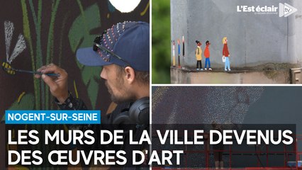 Descargar video: Les murs de Nogent-sur-Seine devenus des œuvres d'art