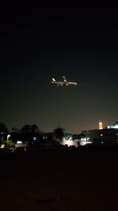 Airplane night view