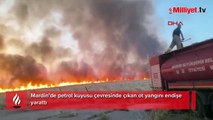 Mardin’de petrol kuyusu çevresinde çıkan ot yangını endişe yarattı