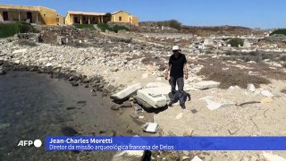 Elevação do mar Egeu ameaça as ruínas da ilha grega de Delos