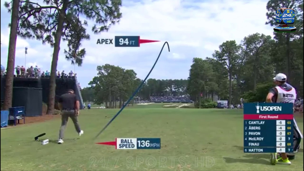 LIV Golf star Tyrrell Hatton chucks and KICKS his club after shot in ...