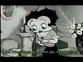 Betty Boop (1938) Pudgy and the lost kitten, animated cartoon character designed by Grim Natwick at the request of Max Fleischer.