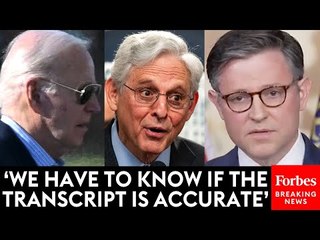 BREAKING NEWS: Johnson Demands Release Of Biden-Hur Audio As House Considers AG Contempt Resolution