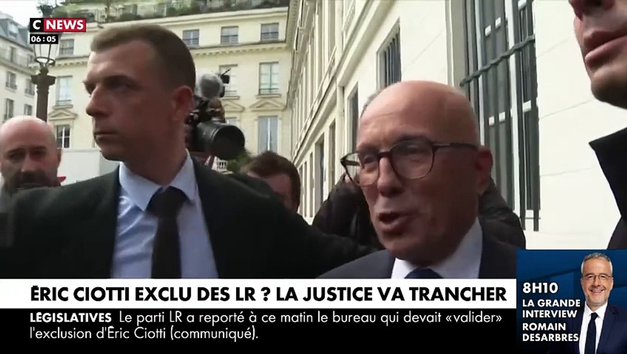 Eric Ciotti : La justice examine à 11h le recou...