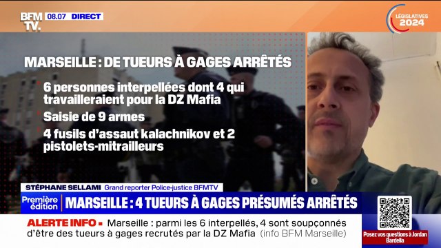 Quatre tueurs à gages présumés, âgés de 20 à 24 ans, arrêtés à Marseille