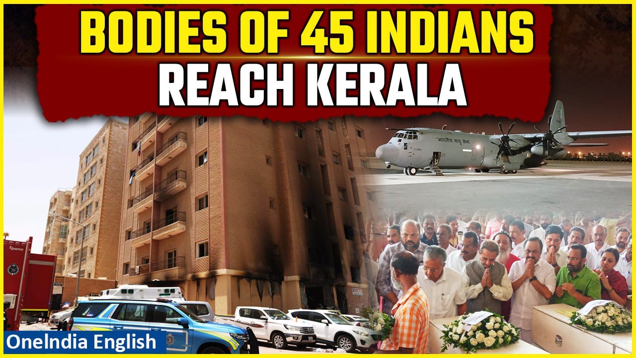 Mortal Remains Of 45 Indians Killed In Kuwait Fire Tragedy Arrive At Cochin International Airport