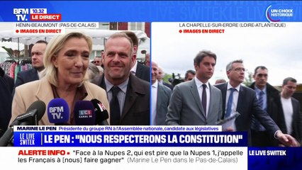 Marine Le Pen: "À un moment donné ou l'autre de la campagne, il y aura un déplacement commun entre Jordan Bardella et Éric Ciotti"