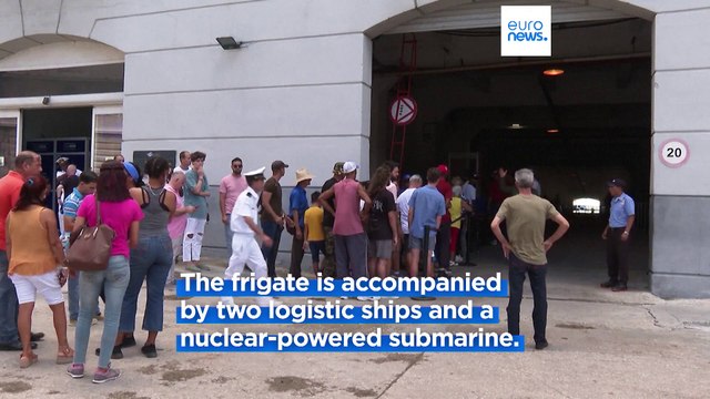 Cubans line up in Havana to board Russian military warship
