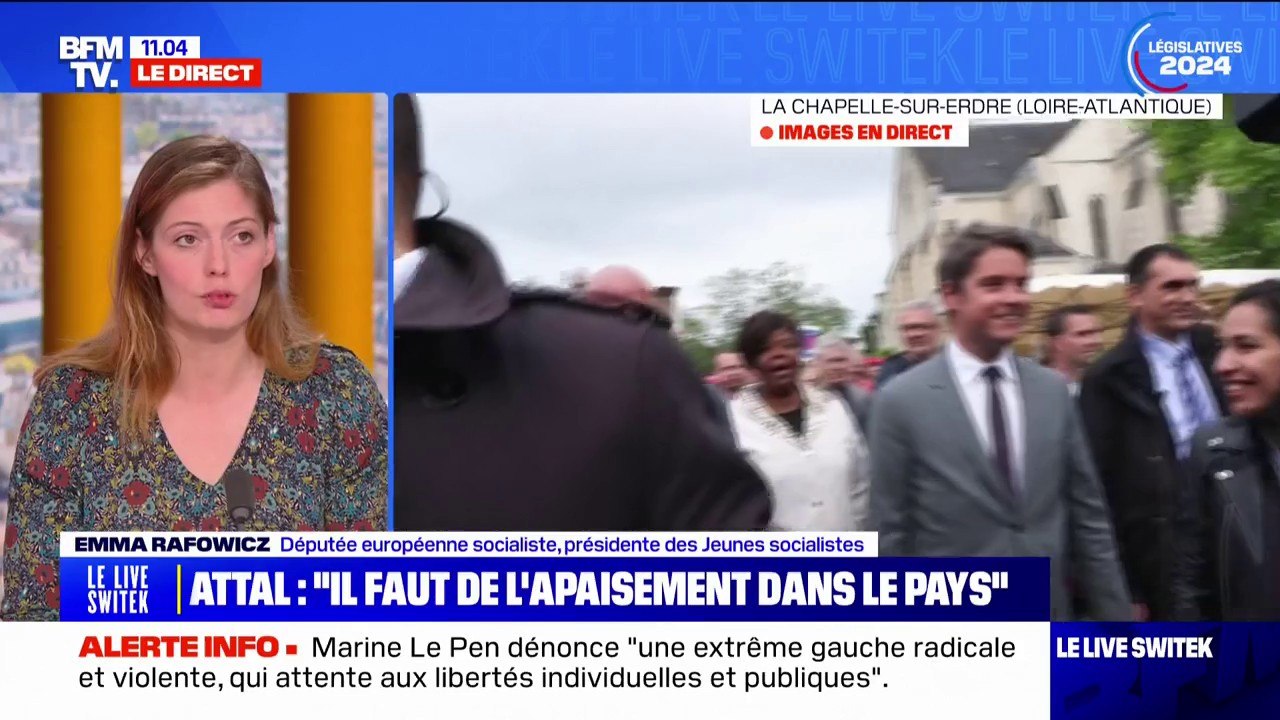 Législatives: "Nous allons vous battre", lance Emma Rafowicz, eurodéputée PS, à l'eurodéputé RN Matthieu Valet