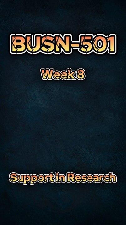 BUSN 501 Week 8 Discussion: Mastering Research Support | Step-by-Step Guide & Tips