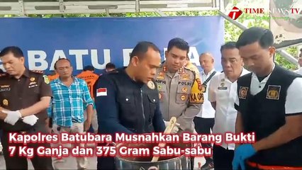 Kapolres Batubara Musnahkan Barang Bukti 7 Kg Ganja dan 375 Gram Sabu-sabu