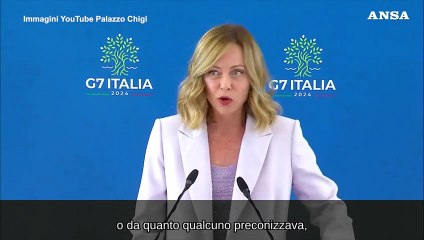 Meloni: "Dal G7 un sostegno rafforzato all'Ucraina"
