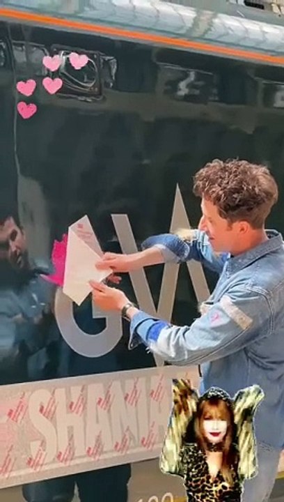 Broadcaster Nick Grimshaw unveils Great Western Railway's 'Shania Train' ahead of the country music star's Glastonbury festival appearance