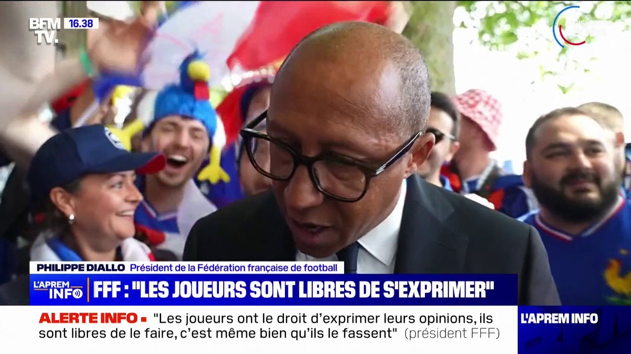 "Les joueurs sont libres de s'exprimer": Philippe Diallo, président de la Fédération française de football, prend la parole à propos des joueurs qui appellent à voter contre les extrêmes