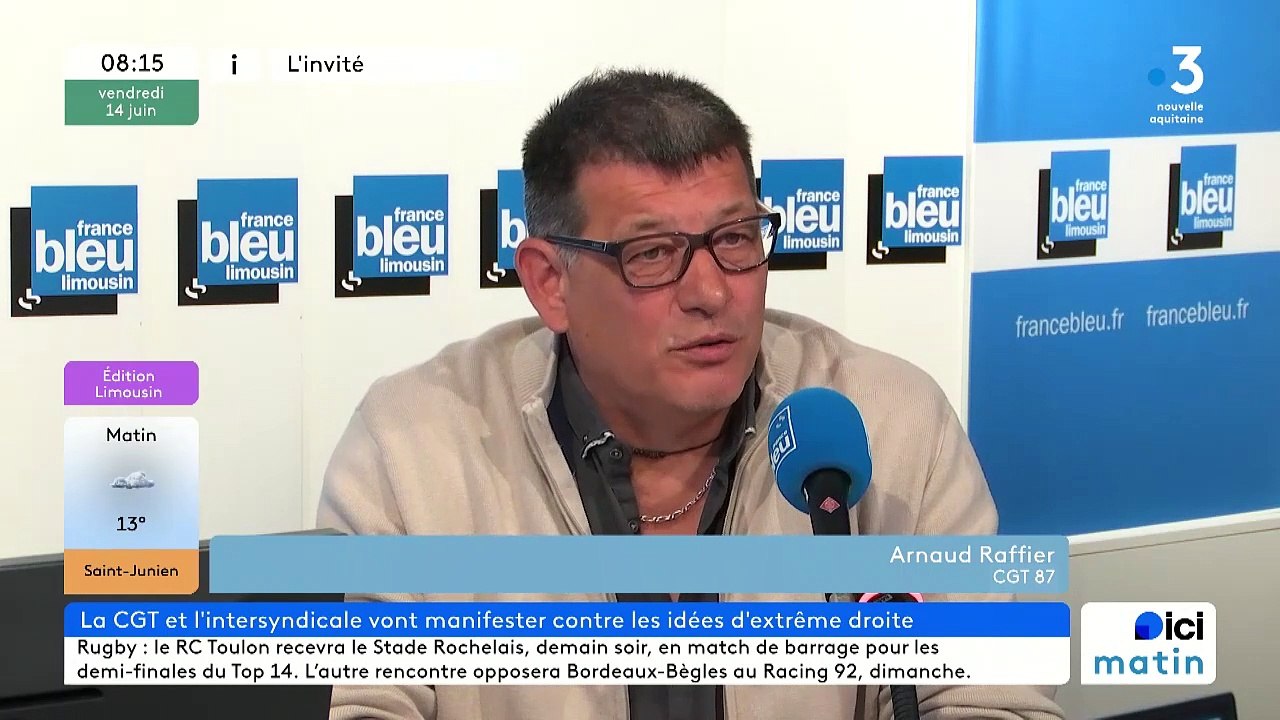 Arnaud Raffier, secrétaire départemental de la CGT en Haute-Vienne ...