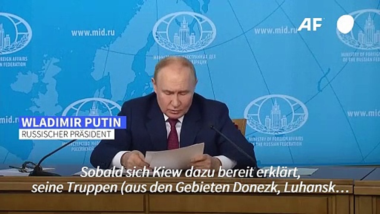 Putin: Sofortige Waffenruhe bei Kiews Rückzug aus vier Regionen und Nato-Verzicht