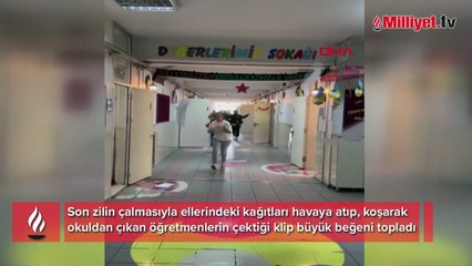 Bursa'da öğretmenlerden 'tatil sevinci' klibi