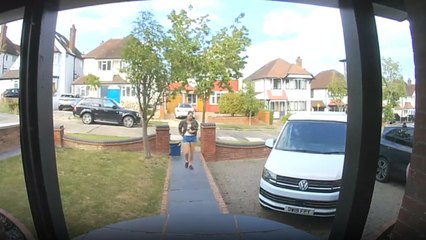 Ring camera catches poor girl tripping up a step and smashing pasta sauce jars