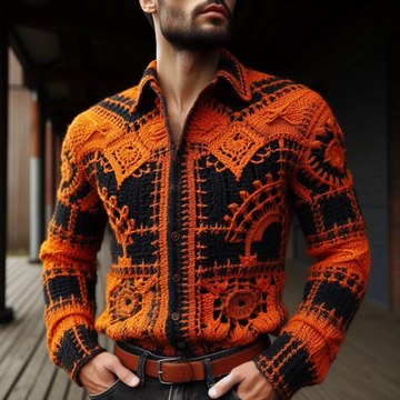 Wow Crochet Design T-shirt with wooden||Man T-shirts (share idea)#crochet#ai#wool#knitted#nice#man#t-shirt#crochet style