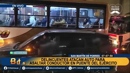 Delincuente destroza ventana de camioneta para robar en el Puente del Ejército