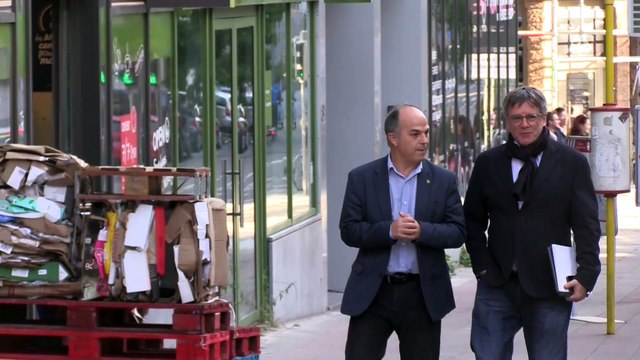 Llegada de Carles Puigdemont a la sede de Junts en Bruselas