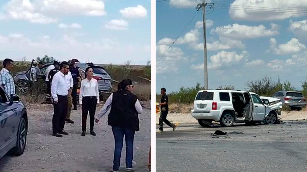 Claudia Sheinbaum y su equipo sufren accidente que habría dejado una persona muerta