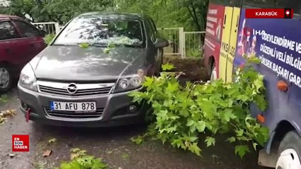 Karabük'te çatı katının yıkılan duvarı 3 daireye zarar verdi
