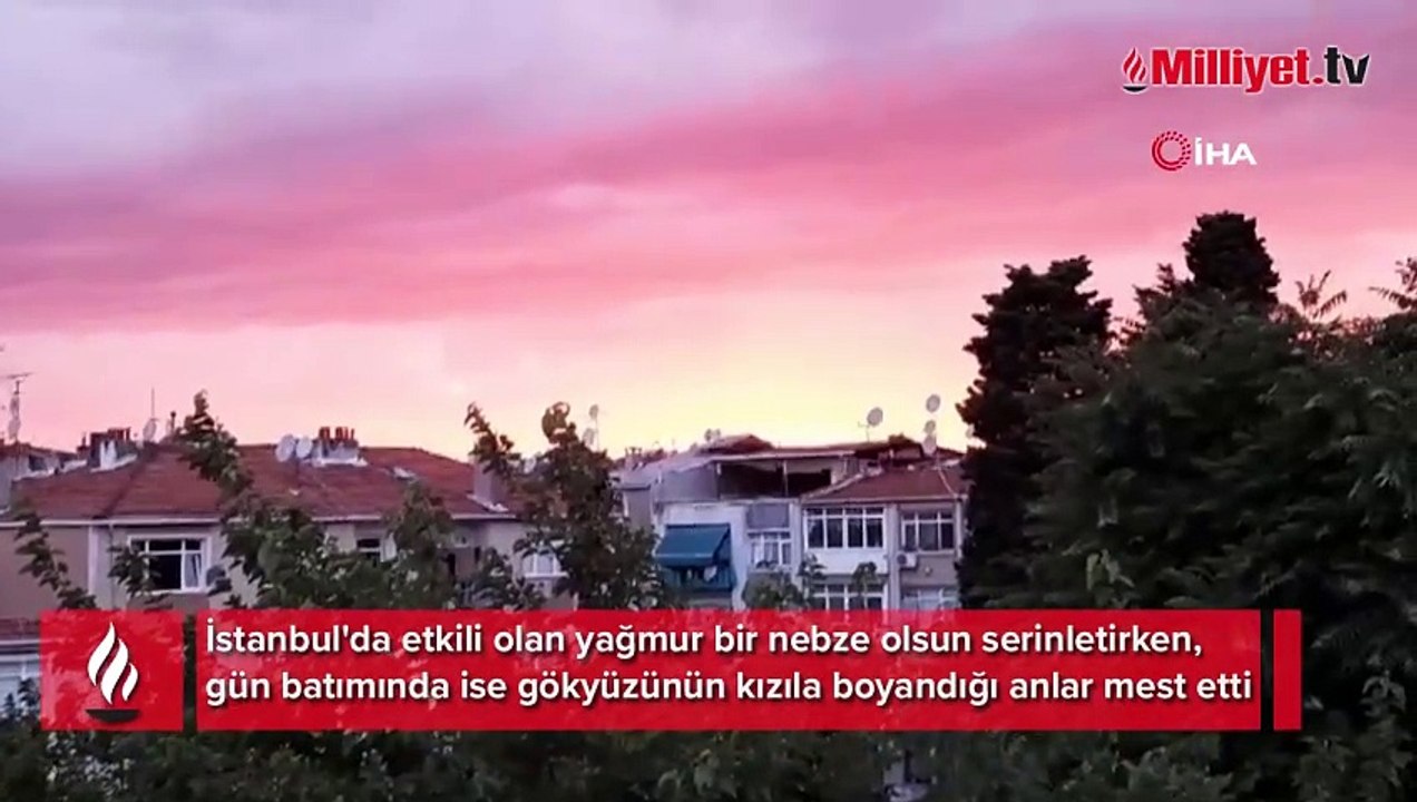 İstanbul'da gökyüzü kızıla boyandı, ortaya çıkan görüntü mest etti