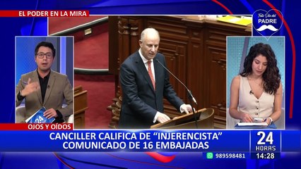 Canciller: Pronunciamiento de embajadas por proyecto de ley sobre ONGs tiene "tono injerencista"