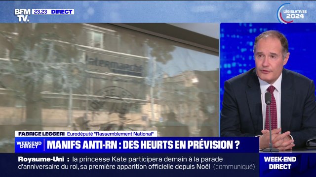 Cette extrême gauche qui veut nier la démocratie : Fabrice Leggeri, eurodéputé RN, évoque les manifestations de samedi contre le RN