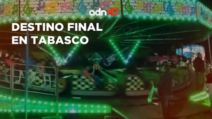 ¡Salieron volando dos! Se descarrilla juego mecánico en feria de Tecolutilla I Ciudad Desnuda