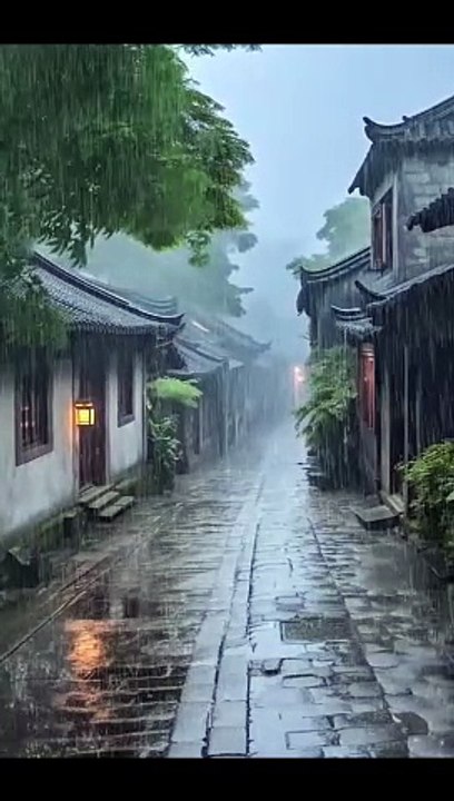 Beautiful rain scene