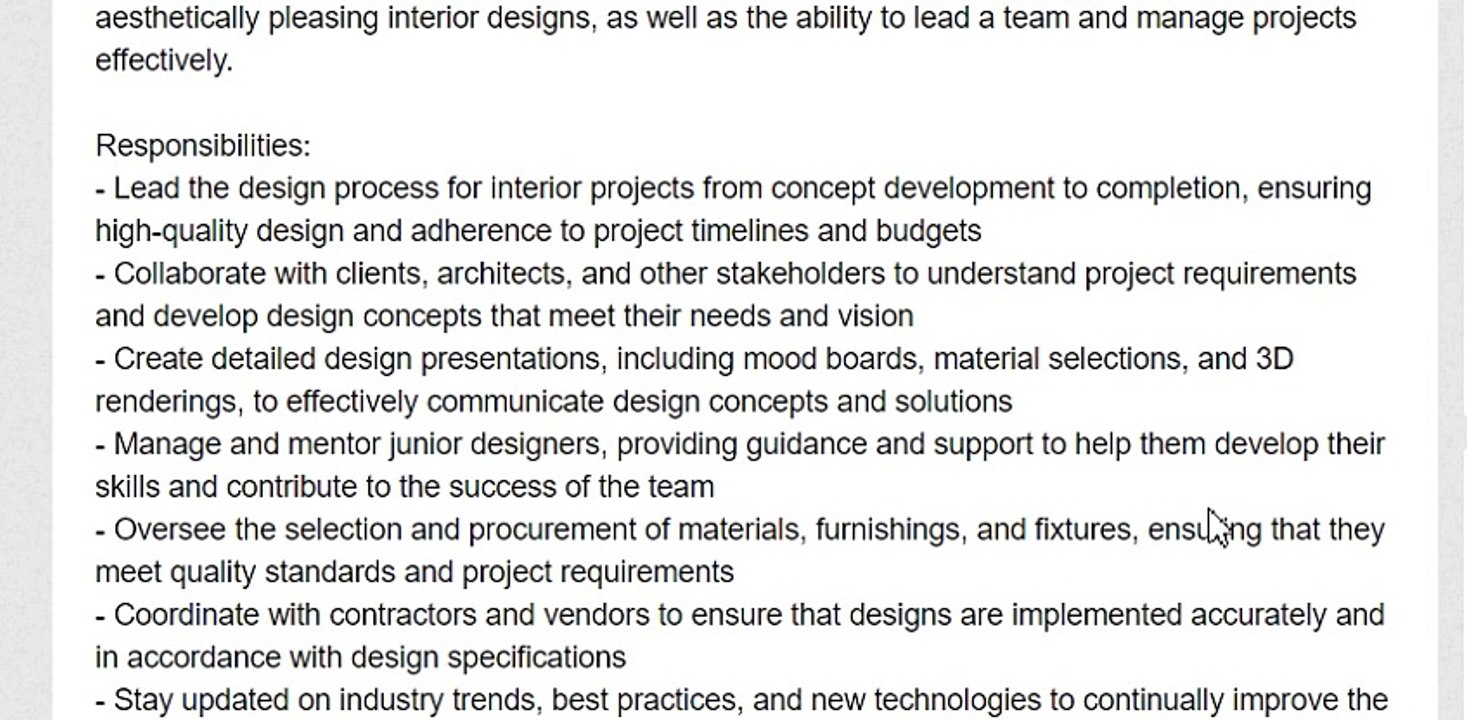 Senior Interior Designer - Dubai, UAE Jobs - - Bachelor’s degree in Interior Design or related field