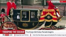 Princess of Wales rides in carriage at Trooping the Colour